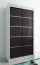 120 cm de large Armoire à portes coulissantes avec 2 portes | 5 casiers | 2 tringles à vêtements | Couleur: Blanc / Noir Abbildung