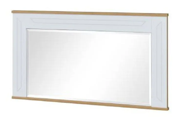 Miroir Bambey 18, couleur : chêne / blanc - 63 x 125 x 4 cm (h x l x p)