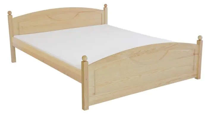 Lit simple / lit d'appoint en bois de pin massif, naturel 81, avec sommier à lattes - dimension 140 x 200 cm