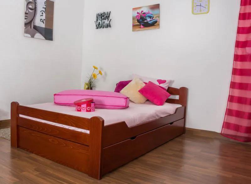 Lit 120 x 200 cm Hêtre Cerise avec sommier à lattes Abbildung