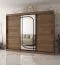 Armoire | Couleur : noyer Warmia | 3 portes | 10 compartiments | 250 x 62 x 200 cm | miroir décoratif | 2 tringles à vêtements | armoire à portes coulissantes | finition haut de gamme