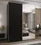 Penderie / Armoire à portes coulissantes / 11 compartiments / 2 tringles à vêtements / Couleur : Noir / Miroir / Soft-Close / 245,5 x 190 x 64 cm / 2 portes coulissantes