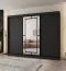 Penderie / Armoire à portes coulissantes / Noir mat / 10 compartiments / 2 tringles à vêtements / Finition haut de gamme / 250 x 62 x 200 cm / Porte miroir décorative
