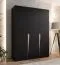 Armoire à portes battantes / Penderie / Couleur : Noir / 3 portes / Poignées : Cachemire / 2 compartiments / 2 tringles à vêtements / Dimensions : 150 x 52 x 202 cm / Fonction Soft-Close