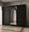 Armoire à portes coulissantes / Noir mat / 10 compartiments / 2 tringles / 250 x 62 x 200 cm / Armoire / Porte miroir / Finition haut de gamme / Design moderne