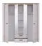 Armoire à portes battantes avec miroirs Zemun 07 | 2 tiroirs | Chêne gris & blanc | 206,5 x 199 x 55,5 cm