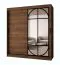 Armoire à portes coulissantes / Couleur : Noyer Warmia / Porte miroir / Détails modernes / 180 x 62 x 200 cm / 10 compartiments / 2 tringles à vêtements / Finitions haut de gamme