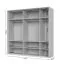 Armoire à portes battantes avec cadre Neiafu 42, deux portes miroir, trois tringles à vêtements, couleur : cachemire, dimensions : 224 x 227 x 56 cm, pieds réglables, neuf étagères