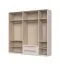 Armoire claire à cinq portes battantes Neiafu 17, couleur : cachemire, deux tiroirs, système de fermeture en douceur, trois tringles à vêtements, dimensions : 224 x 227 x 56 cm