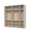 Armoire à cinq portes avec cadre Neiafu 41, couleur : cachemire, dimensions : 226 x 232 x 60 cm, trois tringles à vêtements, neuf étagères, système de fermeture en douceur