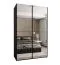Penderie / Armoire à portes coulissantes / 245,5 x 160 x 54 / Soft-Close / Miroir / 2 tringles à vêtements / 11 compartiments / Couleur : Noir / 2 portes coulissantes
