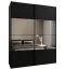 Penderie / Armoire à portes coulissantes / 2 portes coulissantes / 11 compartiments /245,5 x 200 x 64 cm / Miroir / Soft-Close / 2 tringles à vêtements / Couleur : Noir