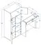 Bureau avec armoire annexe Garian 11 | Chambre de jeunes | Chêne / Gris | 152 x 151 x 50 cm