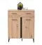 Vestiaire complet - Ensemble C Crina, 5 pièces, une armoire, un miroir, une commode, une armoire à chaussures avec coussin d'assise, une penderie avec miroir, protection des bords ABS