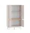 Commode haute / Commode Humboldt 04 / 4 portes / Couleur : Chêne Cremona / Cachemire / Dimensions : 92 x 40 x 156 cm / Pieds : Métal / Fermeture en douceur / Chants en ABS