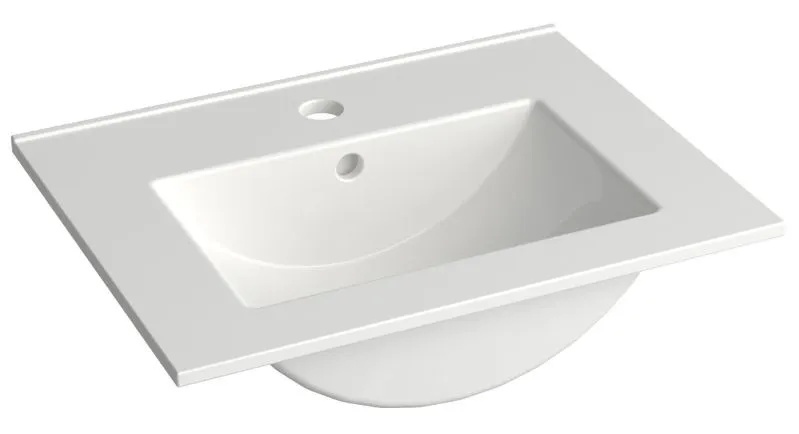 Vasque salle de bain Bokaro 06 | Céramique blanche | 13 x 51 x 39 cm | Design moderne