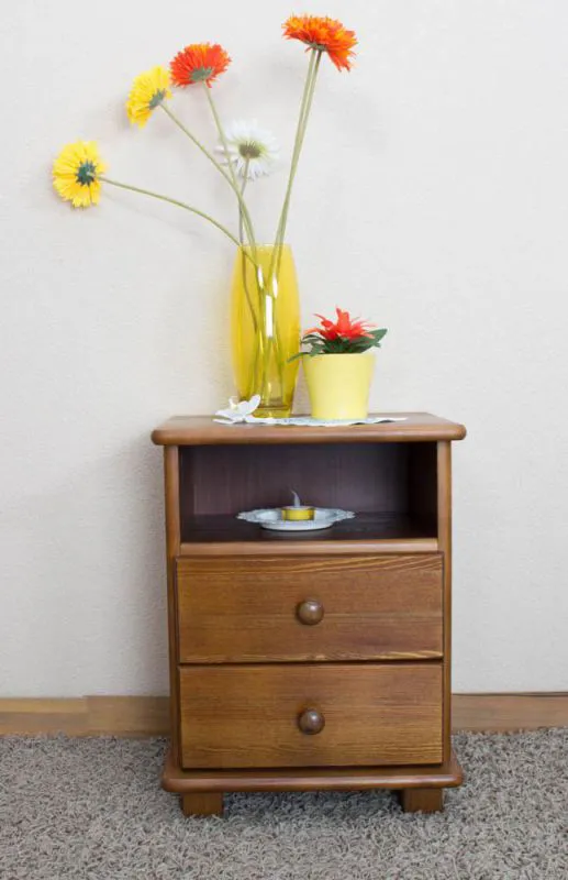 Table de nuit Chêne 55x42x35 (HxLxP) Pin Abbildung