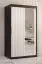Armoire étroite à cinq casiers Balmenhorn 75, Couleur : Noir mat / Blanc mat - Dimensions : 200 x 100 x 62 cm (h x l x p), avec une porte à miroir