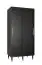 Armoire à portes coulissantes avec deux barres de penderie Jotunheimen 62, couleur : noir - Dimensions : 208 x 100,5 x 62 cm (H x L x P)