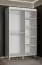 Armoire moderne avec aspect marbre Jotunheimen 159, couleur : blanc - dimensions : 208 x 120,5 x 62 cm (h x l x p)