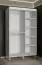 Armoire avec une porte miroir Jotunheimen 147, Couleur : Blanc - Dimensions : 208 x 120,5 x 62 cm (h x l x p)