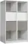 Étagère Alwiru 09, couleur : blanc pin / gris - 128 x 97 x 44 cm (h x l x p)