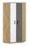 Chambre d'adolescents - Armoire à portes battantes / armoire d'angle Sallingsund 13, couleur : chêne / blanc / anthracite - Dimensions : 191 x 82 x 82 cm (H x L x P), avec 2 portes et 5 compartiments