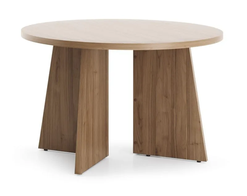 Table basse | table ronde | 75 x 75 x 47 cm | table d'appoint | petite table de salon | couleur noyer | chants ABS | Belladere 07