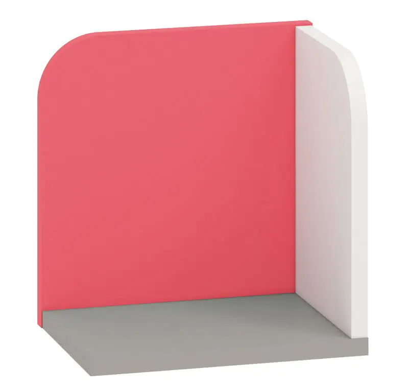 Chambre d'enfant - Étagère suspendue / étagère murale Renton 16, couleur : gris platine / blanc / rouge framboise - Dimensions : 27 x 27 x 20 cm (H x L x P)