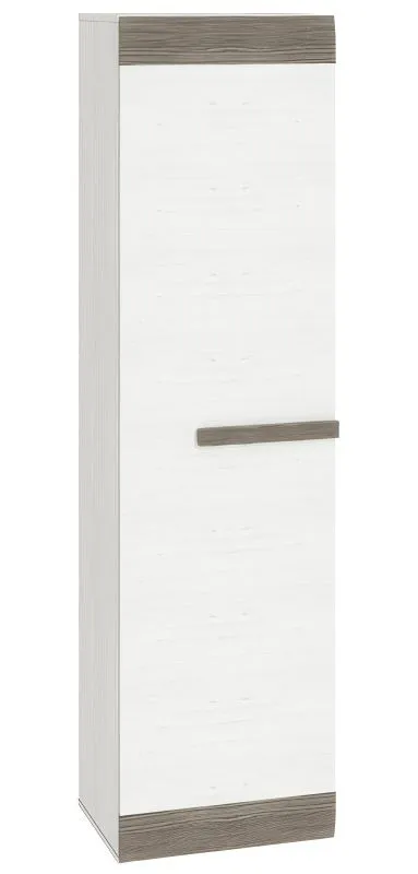 Armoire Knoxville 19 | Pin blanc et gris | 202 x 54 x 40 cm | 1 porte, 4 espaces de rangement