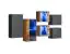 Elégant ensemble d'armoires suspendues / vitrines suspendues Volleberg 112, couleur : gris / chêne Wotan - dimensions : 80 x 150 x 25 cm (h x l x p), 6 pièces