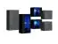Armoires suspendues / vitrines suspendues avec fonction push-to-open Volleberg 105, couleur : gris / noir - dimensions : 80 x 150 x 25 cm (h x l x p), avec 6 portes