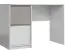 Bureau Alwiru 10, couleur : pin blanc / gris - 75 x 120 x 60 cm (H x L x P)