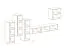 Elégant mur de salon Balestrand 204, Couleur : Blanc / Chêne Wotan - dimensions : 160 x 330 x 40 cm (h x l x p), avec fonction push-to-open