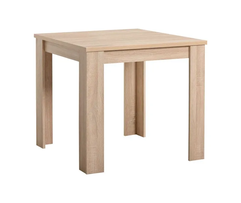 Table à manger carrée Cubi 01 | Chêne de Sonoma | Protection ABS | 75 x 80 x 80 cm | Design sobre
