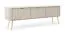 Meuble TV Makreb 05 cachemire | 57 x 168 x 39 cm | Pieds métal doré | 3 portes | Façades rainurées