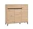 Armoire à chaussures / 3 portes battantes / Couleur : Chêne Artisan / Bords ABS / 1 tiroir / 8 compartiments / Dimensions : 118,5 x 40 x 109,5 cm / Pour l'entrée