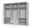 Grande armoire à portes battantes avec cadre LED Neiafu 79, couleur : cachemire, deux portes miroir, deux tiroirs, système de fermeture en douceur, dimensions : 224 x 272 x 56 cm