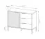 Commode étroite Fouchana 04 | Beige & Chêne Viking | 3 tiroirs | 81 x 103 x 39,5 cm