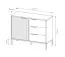 Commode étroite avec système Soft-Close Fouchana 11, Couleur : Noir / Chêne artisan - dimensions : 81 x 103 x 39,5 cm (h x l x p), avec trois tiroirs