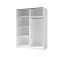 Armoire à portes coulissantes / Miroir / Couleur : Blanc / Lamelles décoratives en chêne artisan / Penderie / Dimensions : 200,5 x 62 x 198,5 cm / 1 tringle à vêtements / 5 compartiments