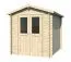 Bois-Maison de jardin 1,98 x 2,3 mètres (incl. toit) | Laissé naturel | toit à deux pentes Abbildung