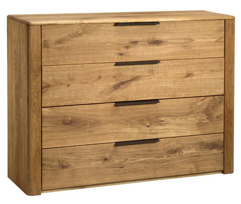 Commode Teresina 08 | Chêne partiellement massif | Finition naturelle | 90 x 120 x 39 cm