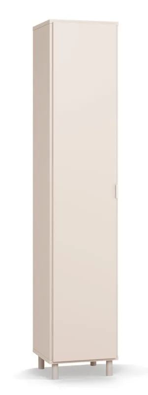 Armoire beige réversible | 5 compartiments | Fonction Soft-Close | 39 x 38 x 194 cm | Poignée blanche