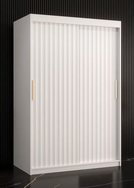 Armoire Balmenhorn 53 blanche mate | 200 x 120 x 62 cm | 5 étagères, 2 penderies