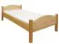 Lit simple / lit d'appoint en hêtre massif, naturel 113, sommier à lattes inclus - 90 x 200 cm (L x l)
