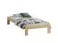 Lit simple design neutre Erts 01 | Pin massif | Finition pin | 80 x 200 cm