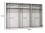 Armoire à portes battantes / 3 portes à miroir / Couleur : Cachemire / Soft-Close / 3 compartiments / 3 tringles à vêtements / Poignées : Noir / Dimensions : 300 x 52 x 202 cm / Armoire