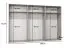 Armoire à portes battantes / 3 portes à miroir / Couleur : Noir / 3 compartiments / 3 tringles à vêtements / Fonction Soft-Close / Poignées : Or / Dimensions : 300 x 52 x 202 cm / Penderie / Chants ABS