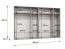 Armoire à portes battantes / Penderie / Couleur : Blanc / 2 portes à miroir / 4 compartiments / Poignées : cachemire / 4 tringles à vêtements / Dimensions : 300 x 52 x 202 cm / Chants ABS